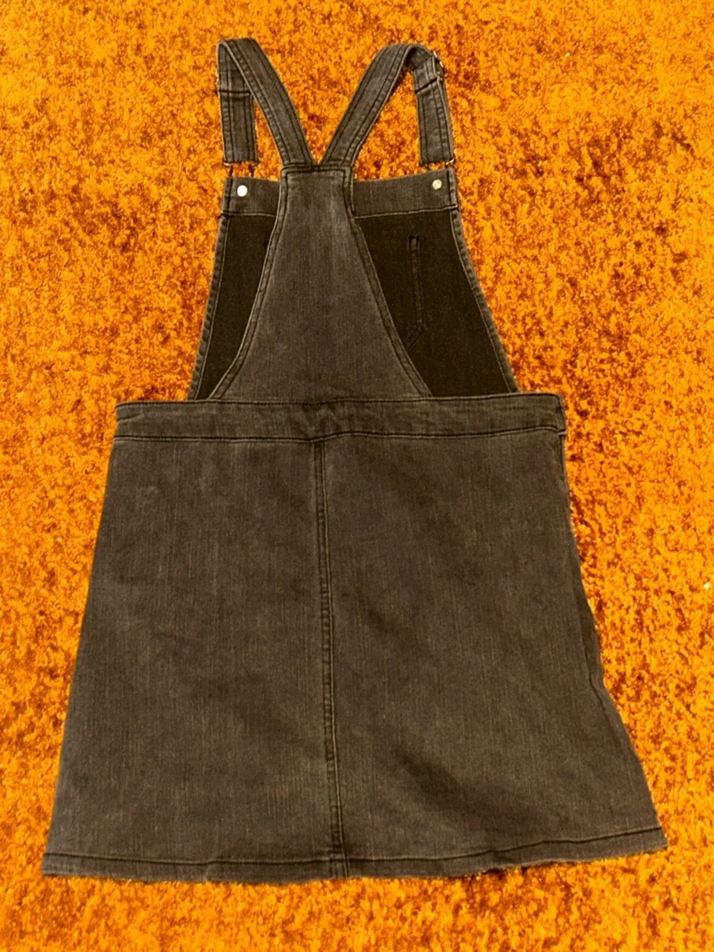 art class Black Denim Overall Dress with Front Pocket